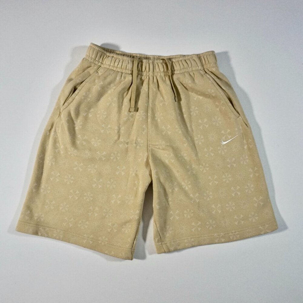 Nike Fleece Dri Fit Shorts Beige Sun Design Print Sz Men's Medium